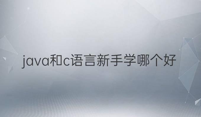 java和c语言新手学哪个好