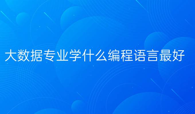 大数据专业学什么编程语言最好