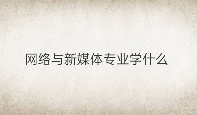 网络与新媒体专业学什么
