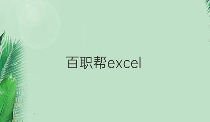 百职帮excel