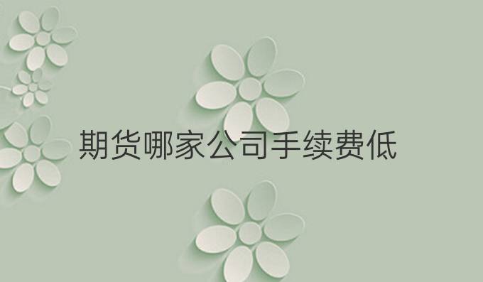 期货哪家公司手续费低