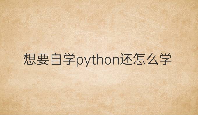 想要自学python还怎么学