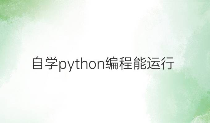 自学python编程能运行
