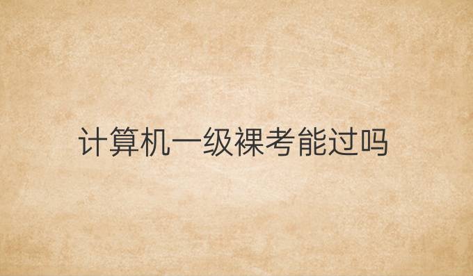 计算机一级裸考能过吗