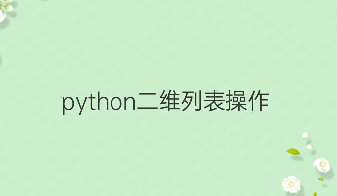 python二维列表操作
