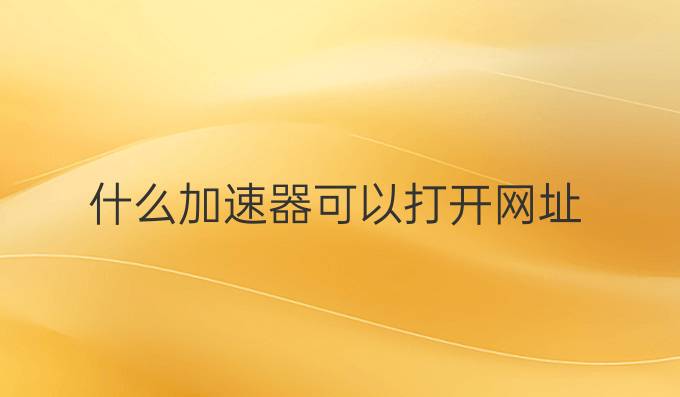 什么加速器可以打开网址