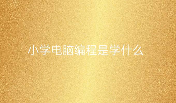 小学电脑编程是学什么