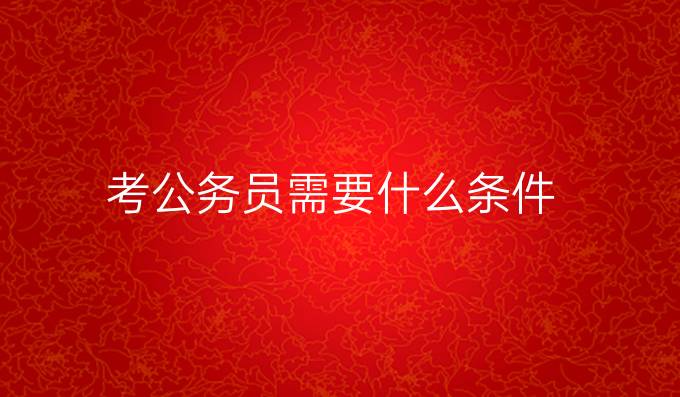 考公务员需要什么条件