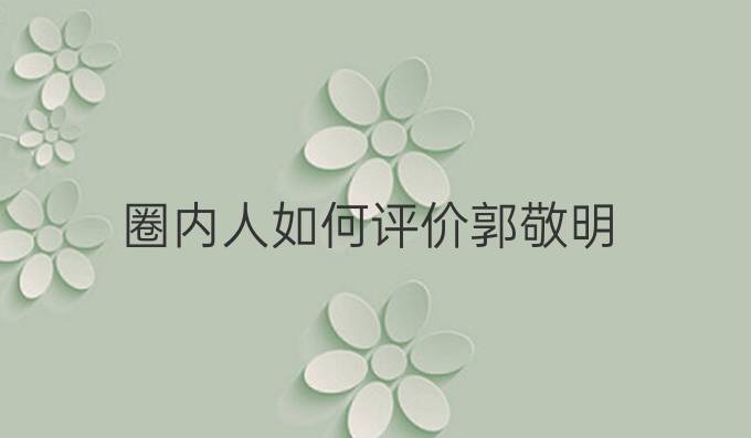 圈内人如何评价郭敬明