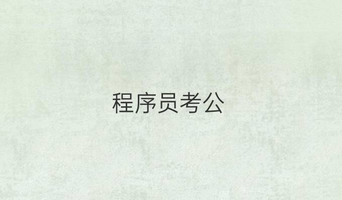 程序员考公