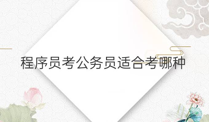 程序员考公务员适合考哪种