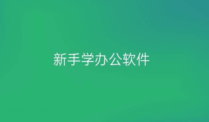新手学办公软件