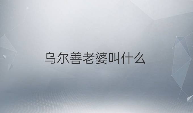 乌尔善老婆叫什么