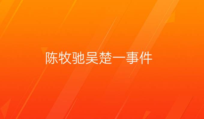 陈牧驰吴楚一事件