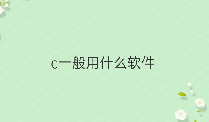 c 一般用什么软件