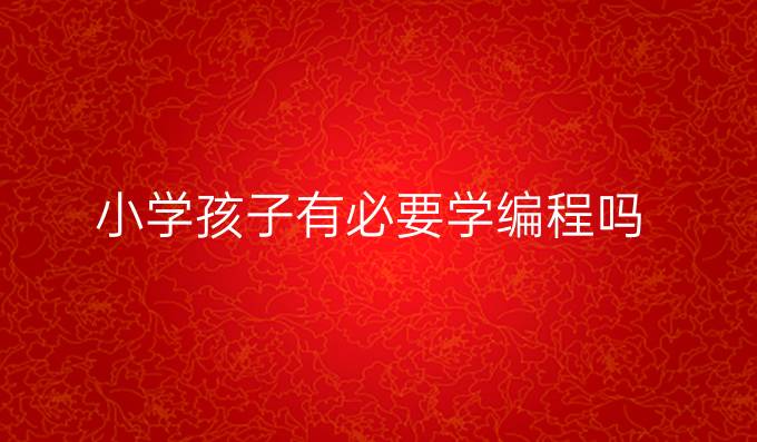小学孩子有必要学编程吗