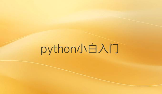 python小白入门