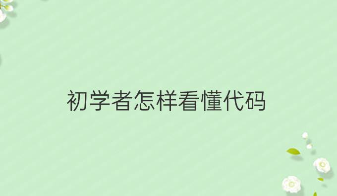 初学者怎样看懂代码