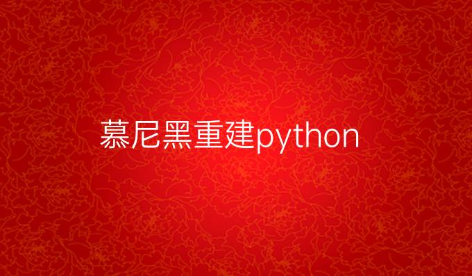慕尼黑重建python