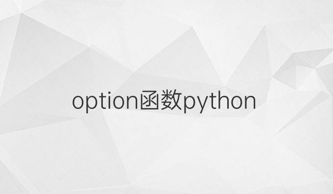 option函数python