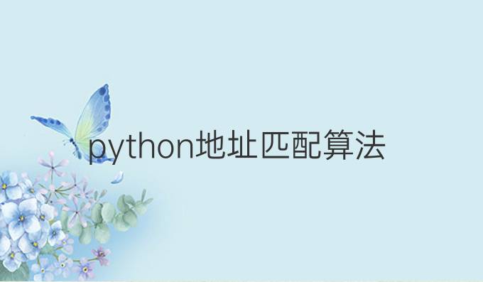 python地址匹配算法