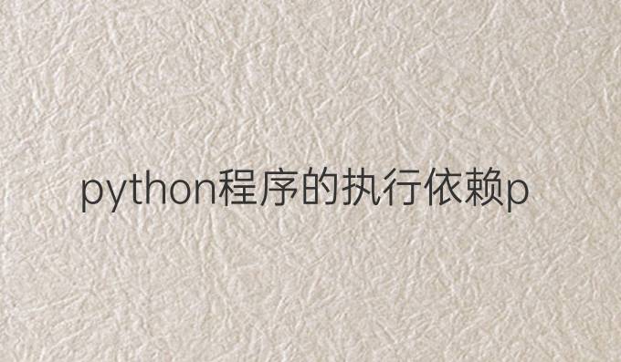 python程序的执行依赖python什么