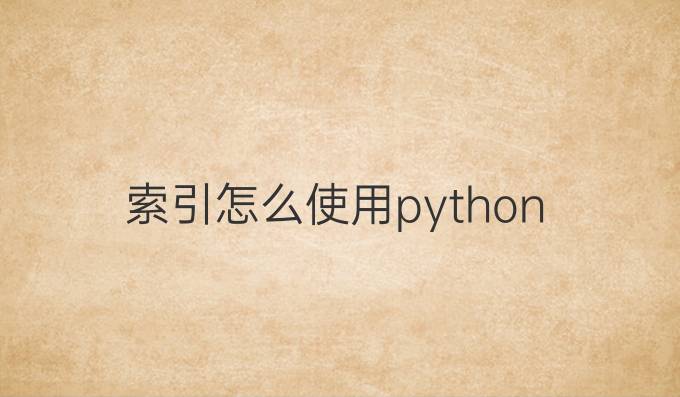 索引怎么使用python