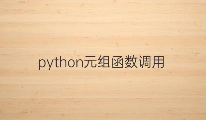 python元组函数调用