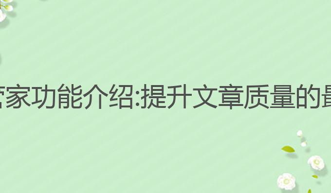ai写作管家功能介绍:提升文章质量的最佳选择